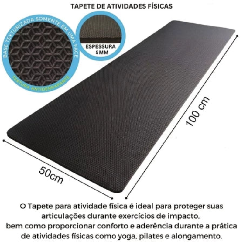Tapete 2 em 1 com elásticos e base antiderrapante