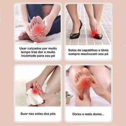 Almofada terapêutica em uso nos pés