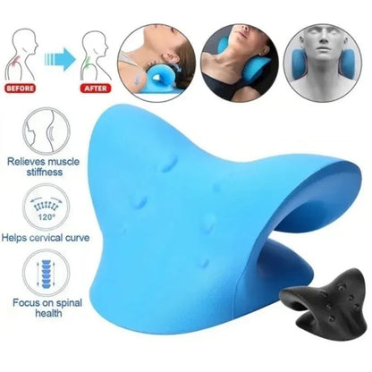 Almofada cervical em uso no pescoço
