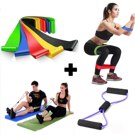 Kit 5 Elásticos Mini Band com extensor QualiSênior